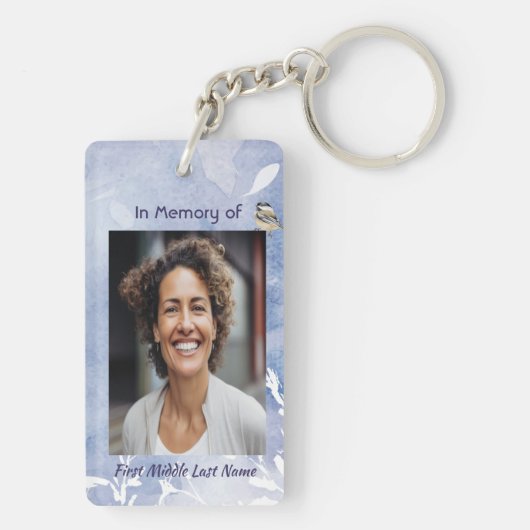 Porte-clés Christian Memorial Chickadee Bird Winter Snow Tree (Dos)