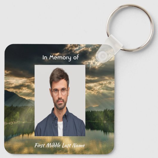 Porte-clés Christian Memorial Keepsake Beautiful Lake Beach (Dos)