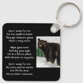 Porte-clés Christian Memorial Keepsake Black Bear Animal (Dos)