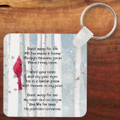 Porte-clés Christian Memorial Keepsake Cardinal Bird (Verso)