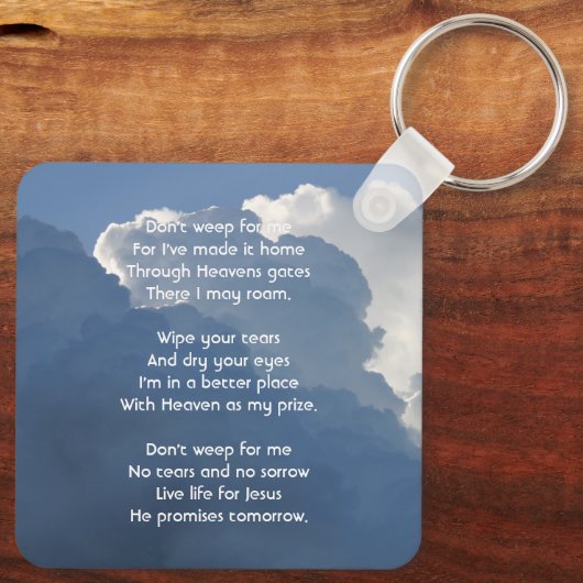 Porte-clés Christian Memorial Keepsake Clouds Sky Heavenly (Verso)
