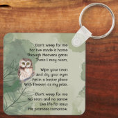 Porte-clés Christian Memorial Keepsake Cute Owl Bird (Verso)