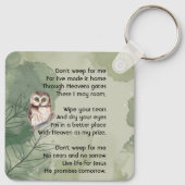 Porte-clés Christian Memorial Keepsake Cute Owl Bird (Dos)