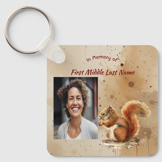 Porte-clés Christian Memorial Keepsake Cute Red Squirrel (Recto)
