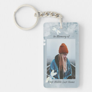 Porte-clés Christian Memorial Keepsaké Dragonfly White Flower