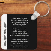 Porte-clés Christian Memorial Keepsake Feather Tribal Boho (Verso)