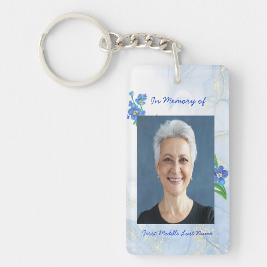 Porte-clés Christian Memorial Keepsake Forget me Not" Flowers (Devant)