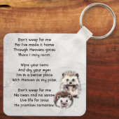 Porte-clés Christian Memorial Keepsake Hedgehog Children (Verso)