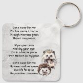 Porte-clés Christian Memorial Keepsake Hedgehog Children (Dos)