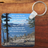 Porte-clés Christian Memorial Keepsake Lake Forest Trees (Verso)
