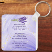 Porte-clés Christian Memorial Keepsake Lavender Garden Flower (Verso)