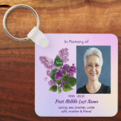 Porte-clés Christian Memorial Keepsake Lilac Garden Flower  (Recto)