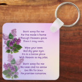 Porte-clés Christian Memorial Keepsake Lilac Garden Flower  (Verso)