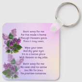 Porte-clés Christian Memorial Keepsake Lilac Garden Flower  (Dos)