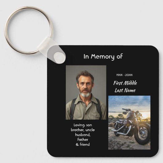 Porte-clés Christian Memorial Keepsake Motorcycle Chopper (Recto)