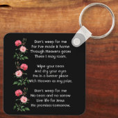 Porte-clés Christian Memorial Keepsake  Roses Garden Flowers (Verso)
