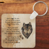 Porte-clés Christian Memorial Keepsake Wolf Wolves Animal (Verso)