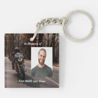 Porte-clés Christian Memorial Photo Motorcycle Biker 