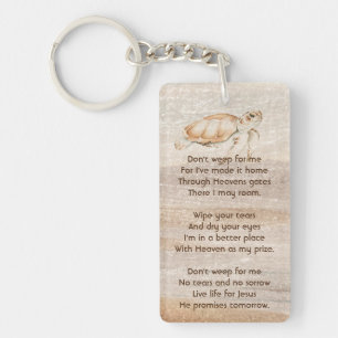 Porte-clés Christian Memorial Photo Sandy Beach Sea Turtle