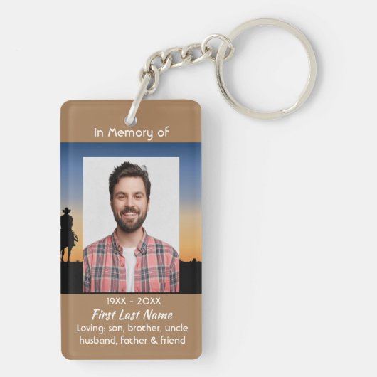 Porte-clés Christian Memorial Western Horse Back Riding (Dos)