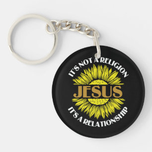 Porte-clés Christian N'Est Pas Une Religion Jésus Tournesol