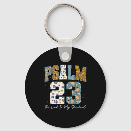 Porte-clés Christian Psalm 23 Retro The Lord Is My Shepherd B (Recto)