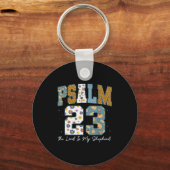 Porte-clés Christian Psalm 23 Retro The Lord Is My Shepherd B (Recto)