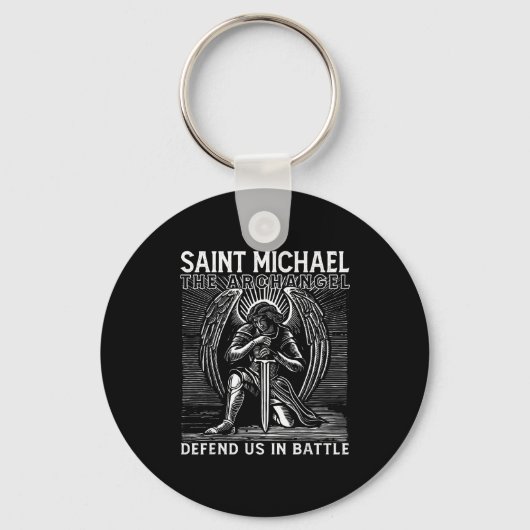 Porte-clés Christian Saint Michael Catholic Saint Defend Us I (Recto)
