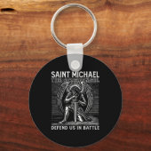 Porte-clés Christian Saint Michael Catholic Saint Defend Us I (Recto)