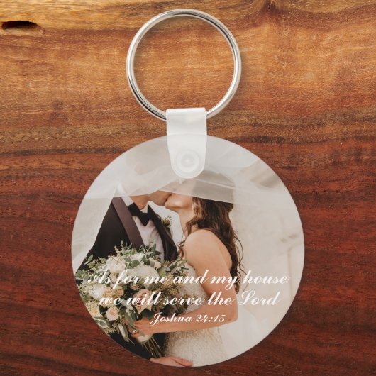Porte-clés Christian Scripture Mariage Photo (Verso)