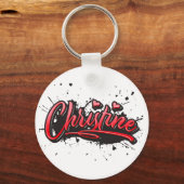 Porte-clés Christine red Heart Graffiti (Recto)