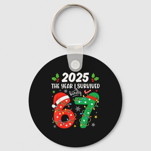 Porte-clés Christmas 2025 The Year I Barely Survived Six Seve (Recto)