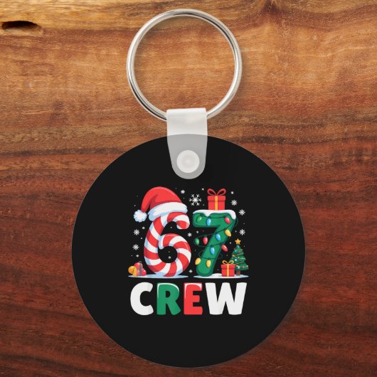 Porte-clés Christmas 67 Crew Brainrot Funny Candy Cane Lights (Recto)