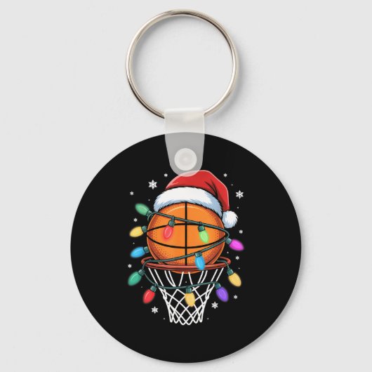 Porte-clés Christmas Basketball Santa Hat Xmas Light Basketba (Recto)