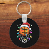 Porte-clés Christmas Basketball Santa Hat Xmas Light Basketba (Recto)