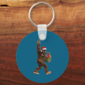 Porte-clés Christmas Bigfoot Santa Hat Funny Sasquatch Big Fo (Recto)