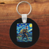 Porte-clés Christmas Bigfoot Santa Hat Van Gogh Starry Night  (Recto)