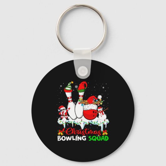 Porte-clés Christmas Bowling Squad Dabbing Santa Elf Bowling (Recto)