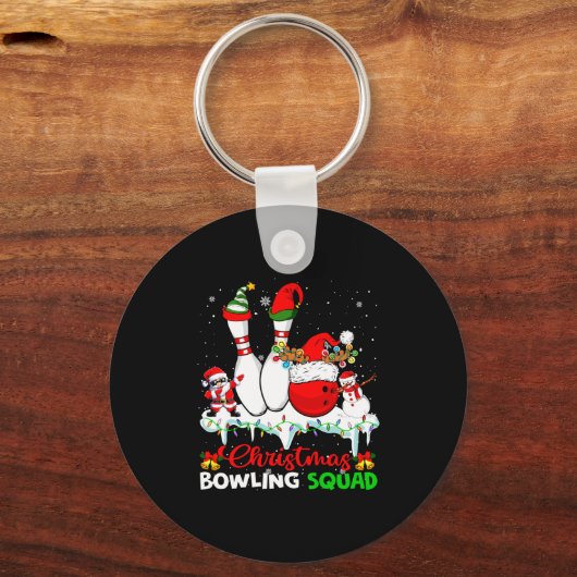 Porte-clés Christmas Bowling Squad Dabbing Santa Elf Bowling (Recto)