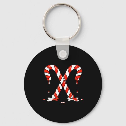 Porte-clés Christmas Candy Cane Drip Boys Girls Kids  (Recto)