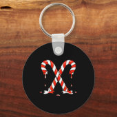Porte-clés Christmas Candy Cane Drip Boys Girls Kids  (Recto)