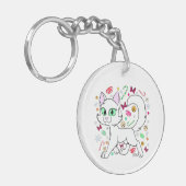 Porte-clés Christmas Cat Keychain (White) (Devant gauche)