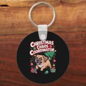 Porte-clés Christmas Chaos Coordinator Xmas Puppy Funny Puggl (Recto)