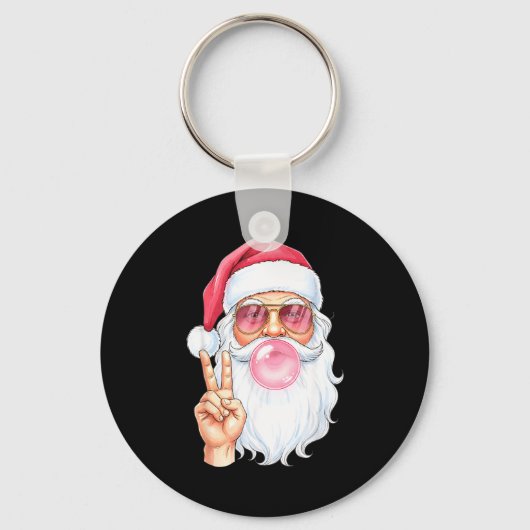 Porte-clés Christmas Cool Santa Bubble Gum Peace Sign Retro S (Recto)