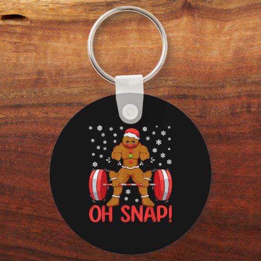 Porte-clés Christmas Deadlifts Workout Oh Snap Gingerbread Ma (Recto)