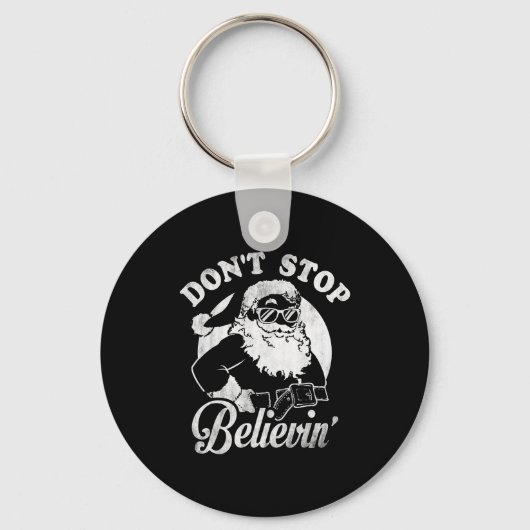 Porte-clés Christmas Don't Stop Believin' Santa Outline  (Recto)