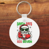Porte-clés Christmas Funny Santa Says Six Seven 67 Meme Xmas  (Recto)