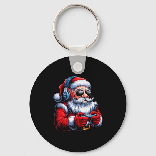 Porte-clés Christmas Gamer Santa Xmas Gaming Men Boys Kids Te (Recto)