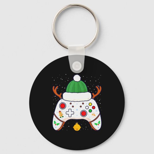 Porte-clés Christmas Gamer Video Game Controller Gamepad (Recto)