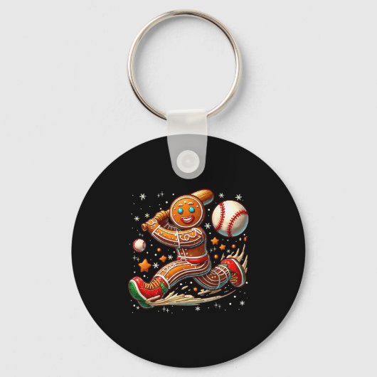 Porte-clés Christmas Gingerbread Man Srts Player Funny Baseba (Recto)